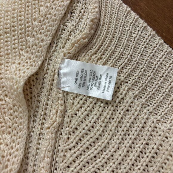 By Anthropologie One Size Neutral Cream Viscose Blend Bolero Cardigan - Picture 4 of 4